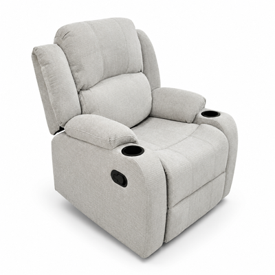 كرسي استرخاء قماش، 77x80x95 سم، بحامل اكواب - رمادي فاتح product image 3