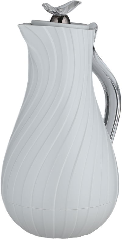 Glory Layal Thermos, 1 Liter, Glass Interior, Transparent Handle, Push-Button Lid - Light Gray product image 3