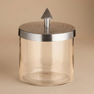 Al Saif Gallery Stainless Steel Glass Spice Jar, Lid, Round, 10X10X12 Cm - Transparent Silver product image 3