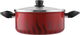 Tefal New Tempo Flame Titanium Coated Saucepan with Handles and Lid, 24cm - Red product image 1