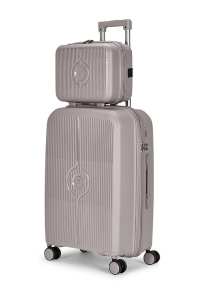 طقم شنط سفر بولي بروبيلين ليمرا، 4 مقاسات، 4 عجلات، بزاوية 360 درجة، LMA-PP528 - بيج product image 2