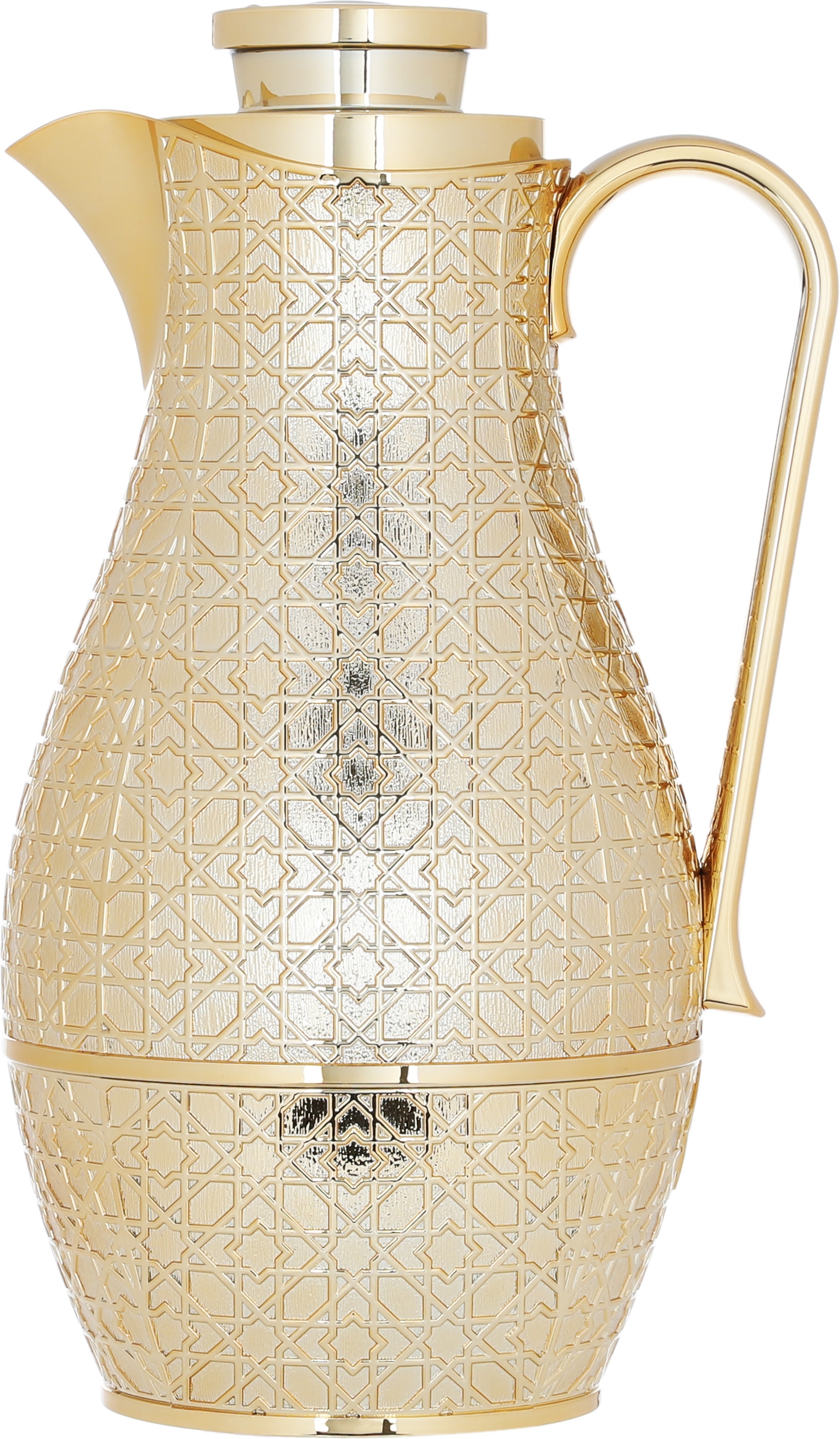 Al Saif Gallery Hessa thermos set, 1 liter, thermal glass inner shell, plastic outer shell - gold product image 4