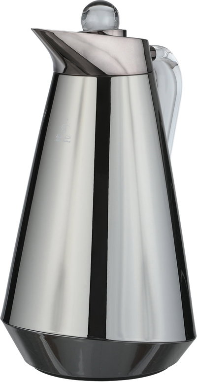 Al Saif Gallery Tarif Thermos Set, 1/0.7 Liter, Glass Interior, 2 Pieces, Transparent Handle, Push-Button Lid - Black product image 5