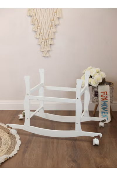 سرير موسى قطن فان مومنت، 76×42×76 سم، بعجلات - ابيض product image 4