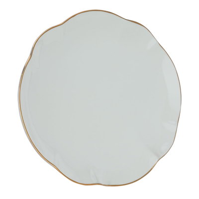 Al Saif Gallery porcelain plate, 34 cm - white and golden product image 1