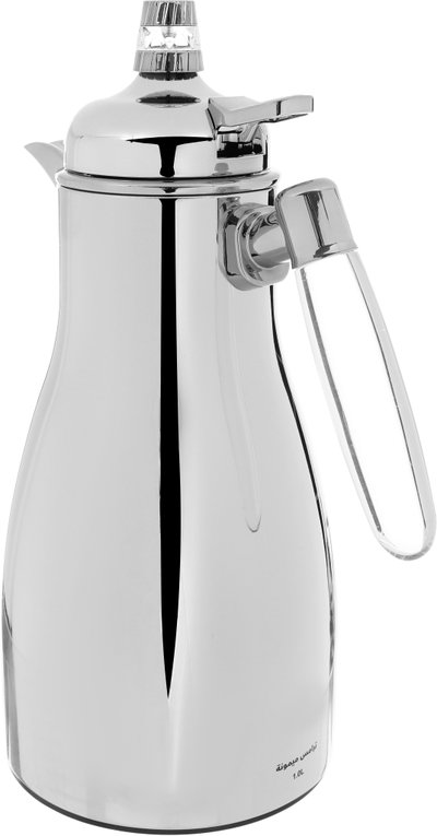 Alsaif Gallery Falwah Thermos Set, 2 Pieces, 1/1 Liter, Glass inner container, Stainless Steel Body - Silver product image 3