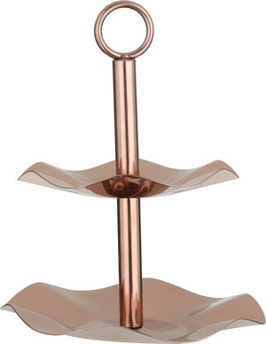 Al Saif Gallery Stainless Steel Serving Rack, 17.5/14.7 cm, 2 Tiers, Wavy - Copper product image 2