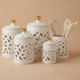 Al Saif Gallery porcelain spice jar set, perforated - white and gold product image 1
