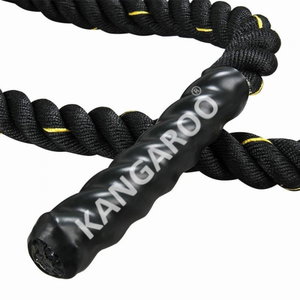 Kangaroo 10007 Professional Battle Rope, 7.5 meters, Thick Polyester Threads, Comfortable Handles - Black product image 2