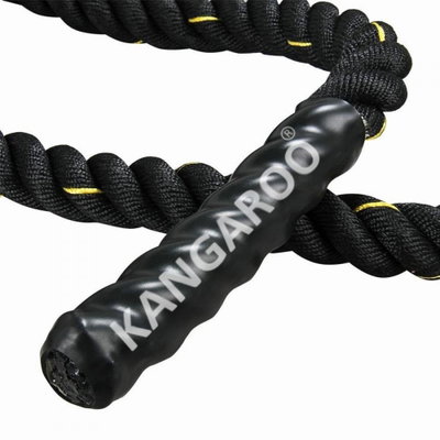 Kangaroo 10007 Professional Battle Rope, 7.5 meters, Thick Polyester Threads, Comfortable Handles - Black product image 2