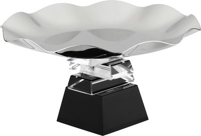 Al Saif Gallery Stainless Steel Serving Stand, 17.5x17.5x10 cm, Transparent Square Base - Transparent Silver product image 2