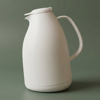 ترمس بطريق زجاج اليجانس، 1.5 لتر، حافظة داخلية زجاج حراري، غطاء ضغاط - بيج product image 1