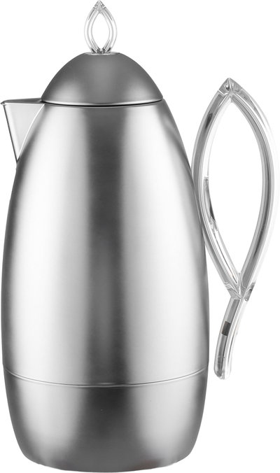 Al Saif Gallery Al Ola Thermos Set, 21 Pieces, with Serving Tray, Tea & Coffee Cups - Transparent Silver product image 4