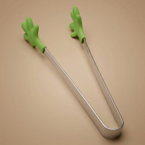 Al Saif Gallery Silicone Food Tongs, Hand Drawing - Green product image