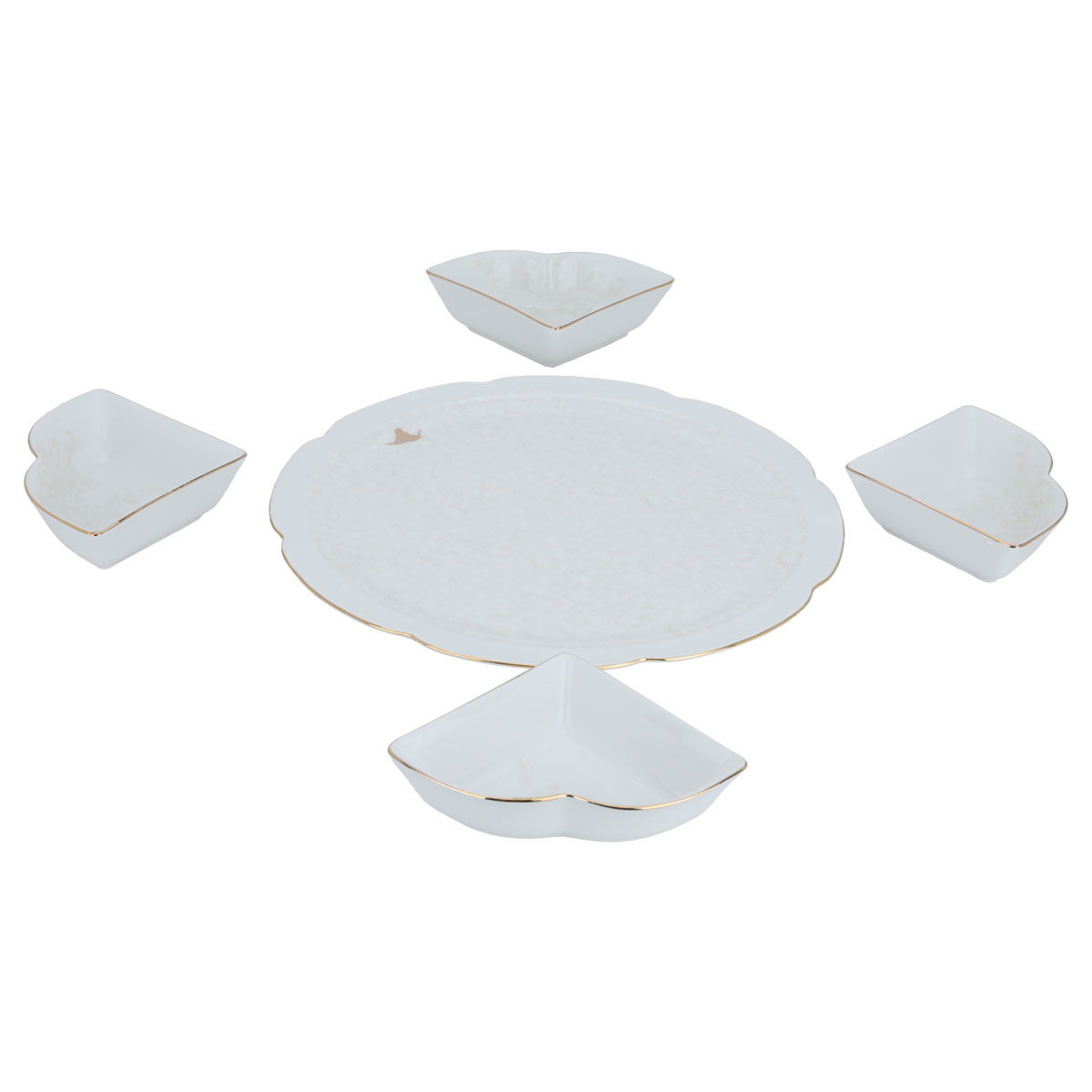 Al Saif Gallery porcelain yogurt set, round plate, 5 pieces - white product image 2