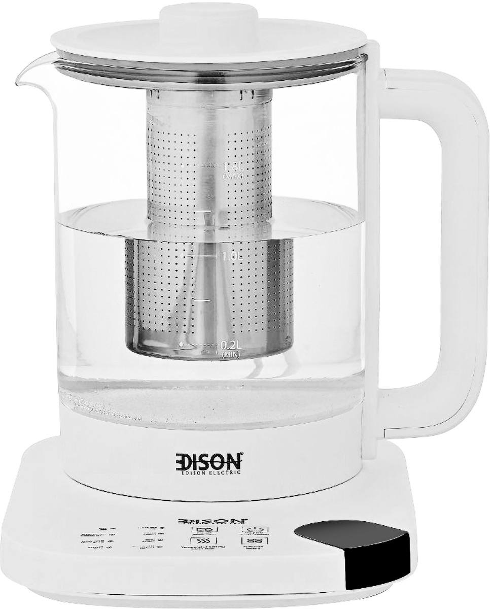 Edison Glass Kettle, 1.8 Liter, 800 Watt - White product image
