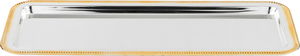 Al Saif Gallery Stainless Steel Serving Tray, 40 x 15 x 1.8 cm, Rectangular - Silver Gold product image