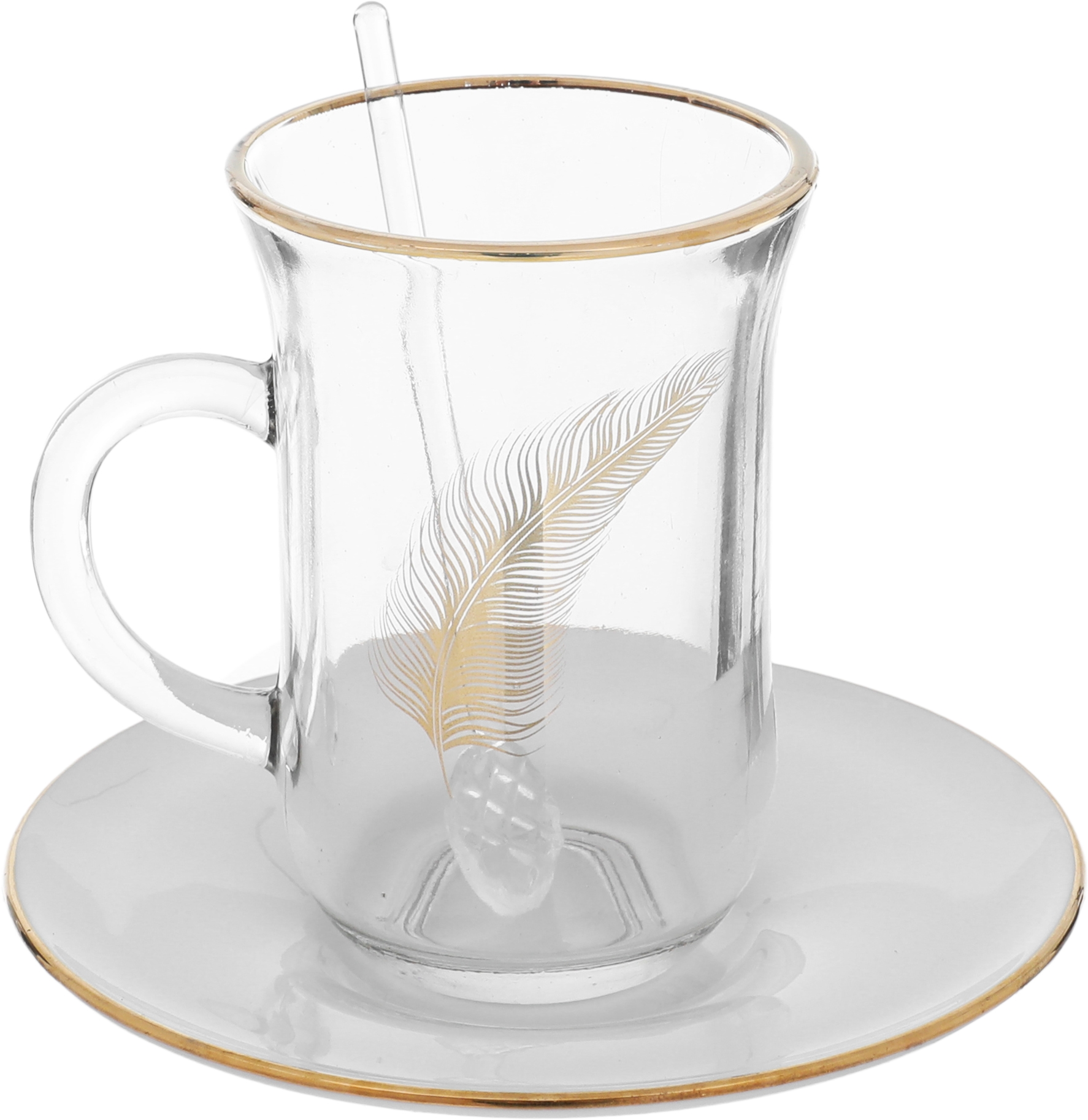 طقم تقديم شاي مع قهوة بورسلان رويال جلاس، 24 قطعة - ابيض ذهبي product image 3