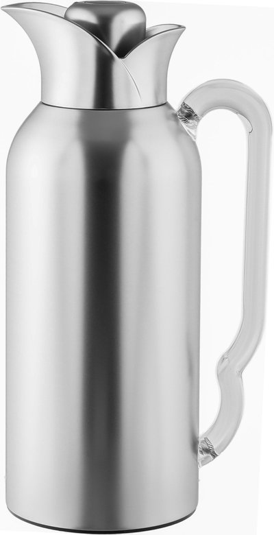 Al Saif Gallery Tuwaiq Thermos Set, 2 Pieces, 0.7/1 Liter, Glass Inner Material, Transparent Handle, Press Lid - Silver product image 3