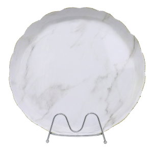 صحن تقديم فايبر السيف غاليري، 41x41x2.6 سم، دائري - أبيض رخامي product image 2