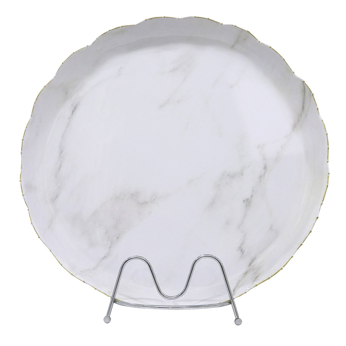 صحن تقديم فايبر السيف غاليري، 41x41x2.6 سم، دائري - أبيض رخامي product image 2