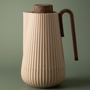 Glory Sumo Thermos, 0.7 Liter, Wooden Handle, Glass Interior, Push Button - Light Brown Wood product image