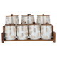 Al Saif Gallery Porcelain Spice Jar Set with Lid and Wooden Stand, 7 Pieces - White product image 2