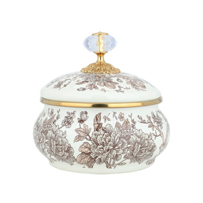 Al Saif Gallery Porcelain Dessert Bowl, 13 X 13 X 8 Cm - Golden White product image 1