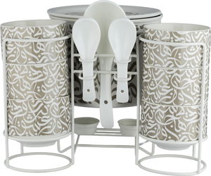 طقم شوربة بورسلان ون مور، 35x25x25 سم، 16 قطعة - أبيض بيج product image