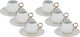 Porcelain coffee cup set, 12 pieces, saucer - white product image 1