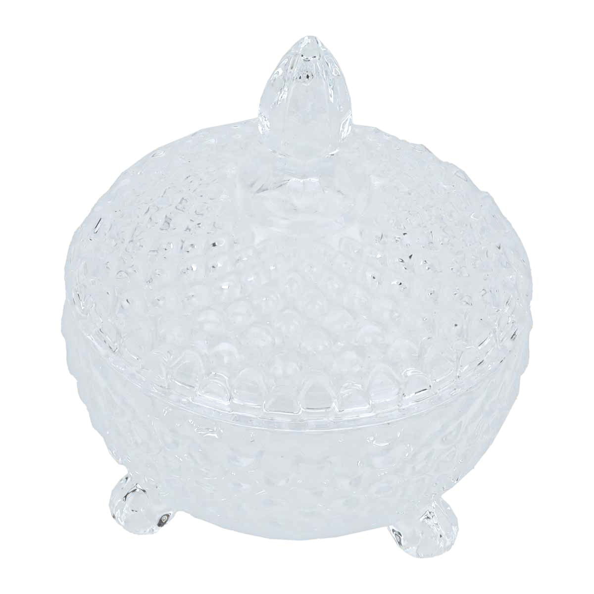 Alsaif Gallery sugar bowl with glass legs, 9.8 x 12 cm, cover - transparent product image 2