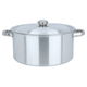 Robust aluminum pot with lid and handles, 30 cm, round - silver product image 1