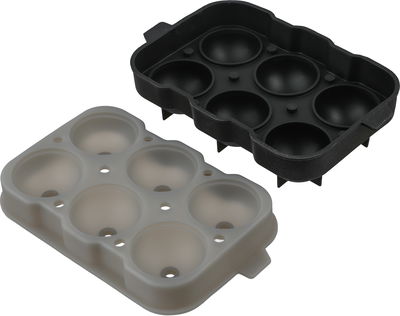 قالب مكعبات الثلج بغطاء بلاستيك السيف غاليري، 6 خانات، 18x12x5 سم - رمادي اسود product image 2