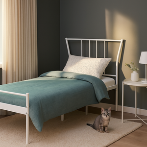 سرير حديد مفرد، 100×90×190 سم - ابيض product image