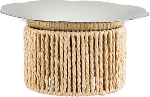 ستاند تقديم ستانلس اسيل السيف غاليري، 25x25x13 سم، كبير، قاعدة خوص - فضي بيج product image 2