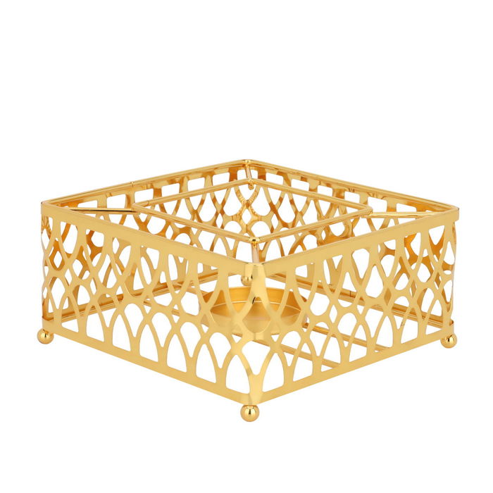 Al Saif Gallery Steel Heating Base, 14 x 14 x 7 cm, Square - Gold product image 1
