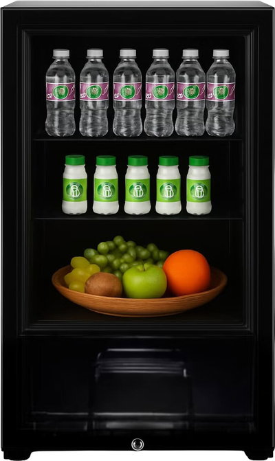 Dansat DAN180SC Mini Bar Defrost Display Refrigerator with Freezer, 87 Liters, 3.07 Cubic Feet, 3 Shelves - Black product image 3