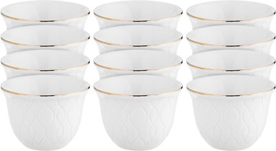 طقم فناجين قهوة عربية بورسلان السيف غاليري، 380 مل، 12 قطعة - أبيض product image 1