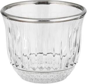 طقم فناجين قهوة مع تمرية زجاج رويال جلاس، 8 قطع، 13x13x11 سم - شفاف فضي product image 2