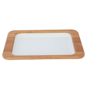 trayh SteelAl Saif Gallery, 40 x 26 x 3 cm, wooden edge, rectangle - brown product image 2