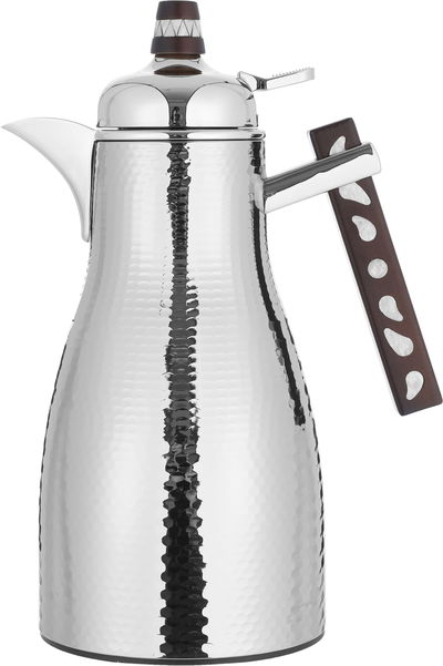 Al Saif Gallery Maimouna thermos set, two pieces, 1/1 liter, thermal glass inner container, steel outer shell - silver product image 3