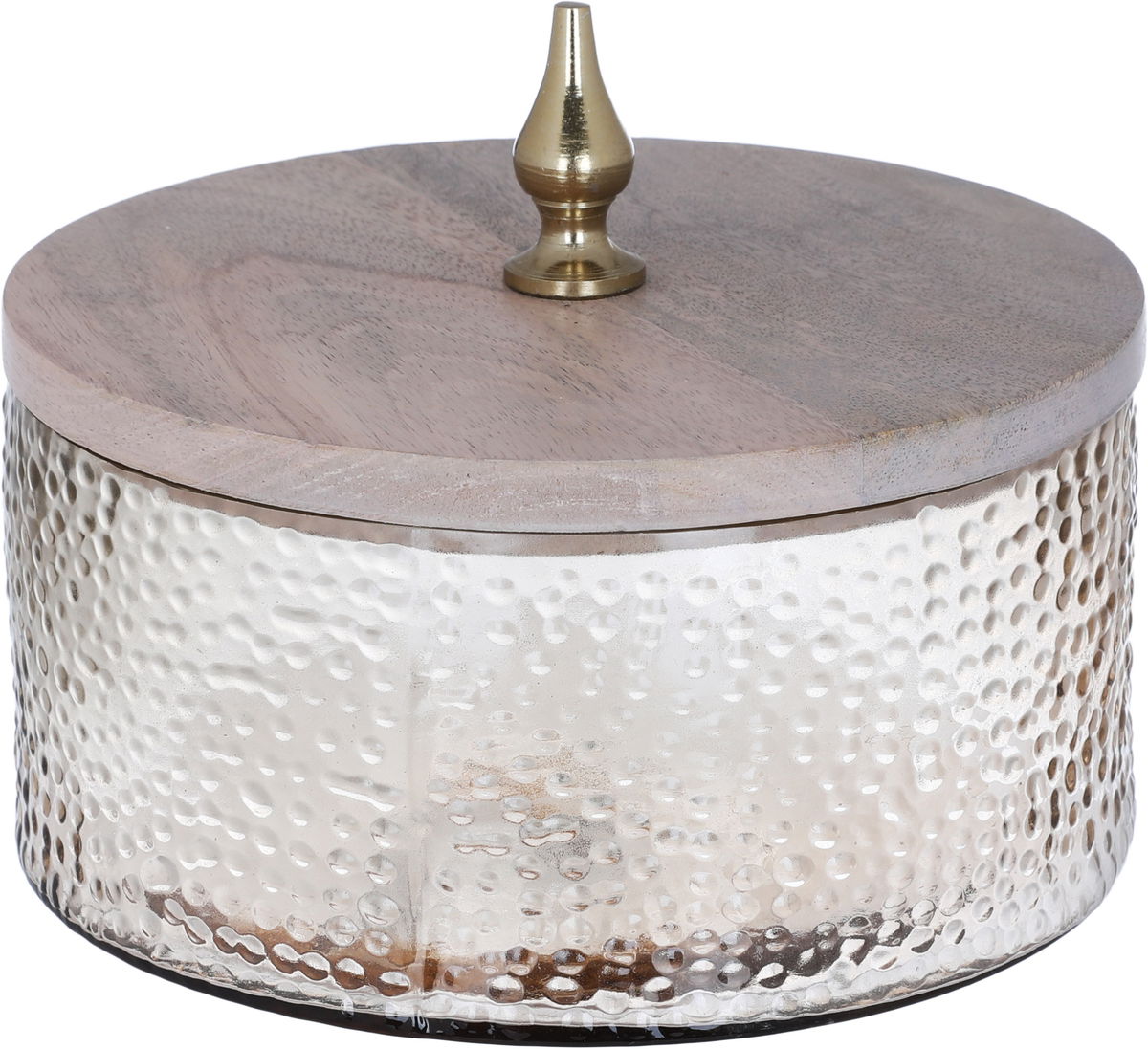 صحن تقديم حلا زجاج السيف غاليري، 12×18×18 سم، بغطاء خشبي - شفاف بني product image 1