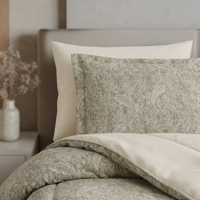 طقم لحاف ريفي مايكروفايبر، 240x260 سم، نفرين، 7 قطع - بيج product image 4