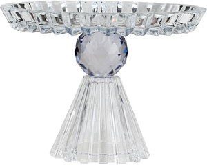 ستاند تقديم حلا زجاج السيف غاليري، قاعدة وردي، 19x19x13.5 سم - شفاف product image 2