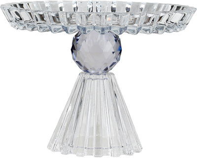 ستاند تقديم حلا زجاج السيف غاليري، قاعدة وردي، 19x19x13.5 سم - شفاف product image 2