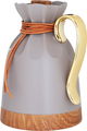 Everest Balqis Thermos, 1 liter, golden handle, wooden base, thermal glass inner shell, plastic outer shell - Cappuccino product image 3