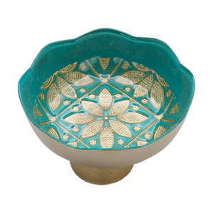 Al Saif Gallery Glass Serving Stand, 16X16X12 Cm - Turquoise product image 2