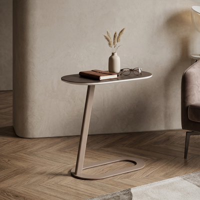 طاولة جانبية مودرن سيراميك و ستيل، 60×30 60 سم - بني product image 1