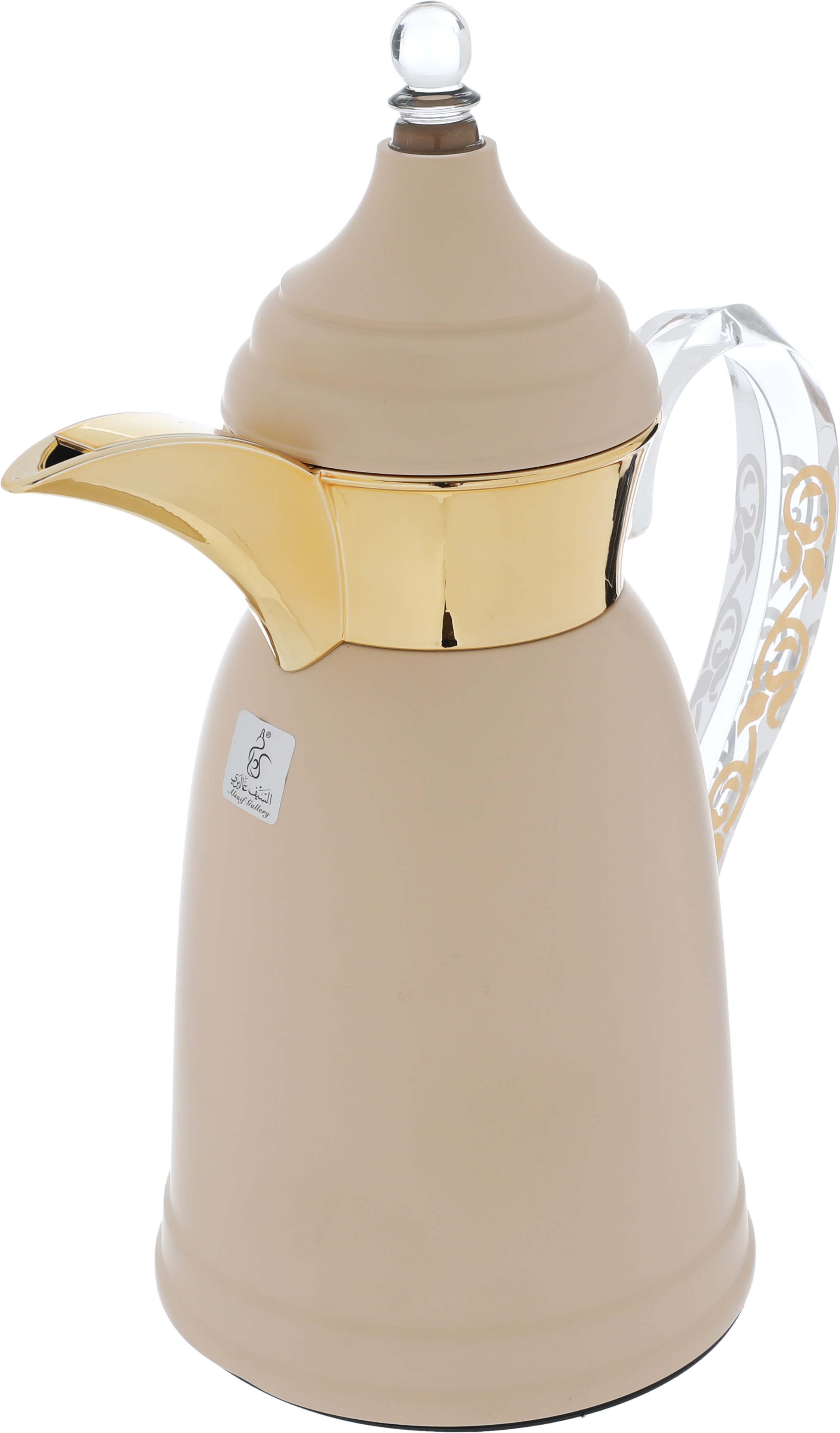 Al Saif Gallery Qamar thermos set, 1 liter, thermal glass inner container, steel outer shell - beige product image 9