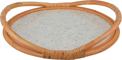 Al Saif Gallery Wicker Tray, 35x35x8 cm - Beige product image 1
